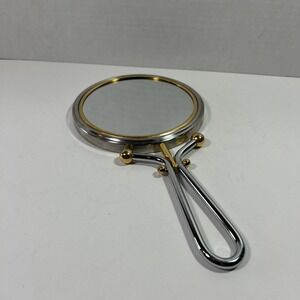 vintage personal mirror‎ With Handle Silver & Gold